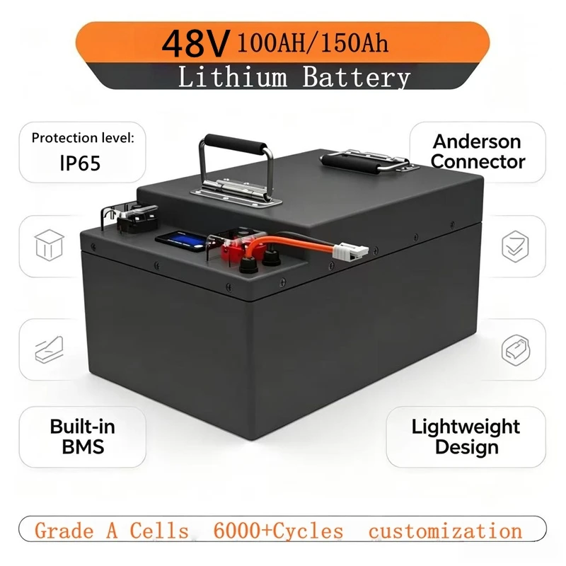 48V  Li-ion Lithium Battery Replacement 100Ah 150Ah  with  5kWh 7kWh Backup Power for Golf Cart RV EV Solar System