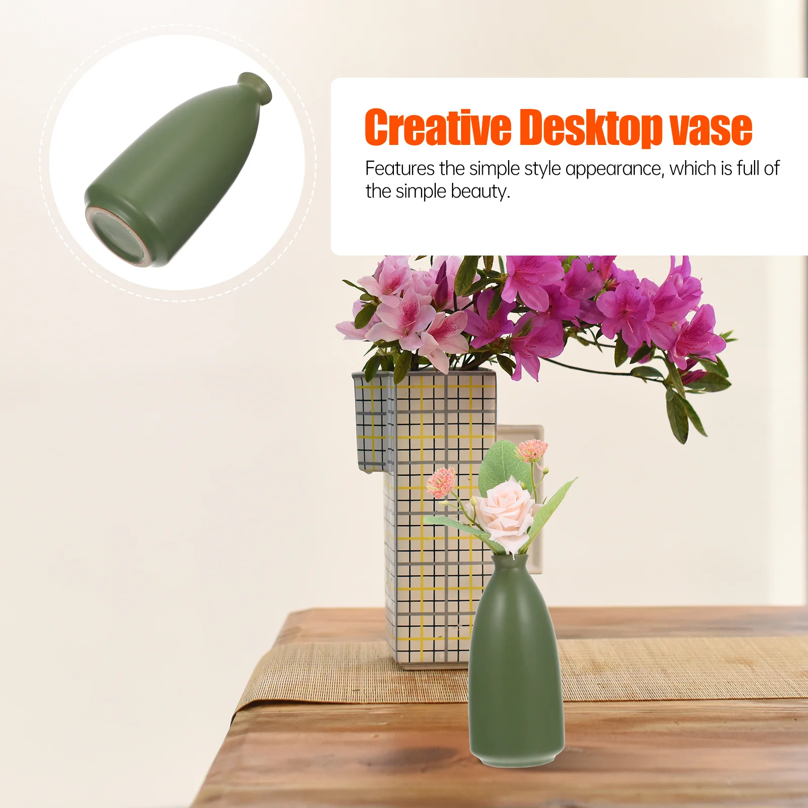 

1Pcs Fashionable Floral Vase Handcrafted Ceramic Zen Style Dried Flower Display for Indoor Scene Decoration Vase Adornment