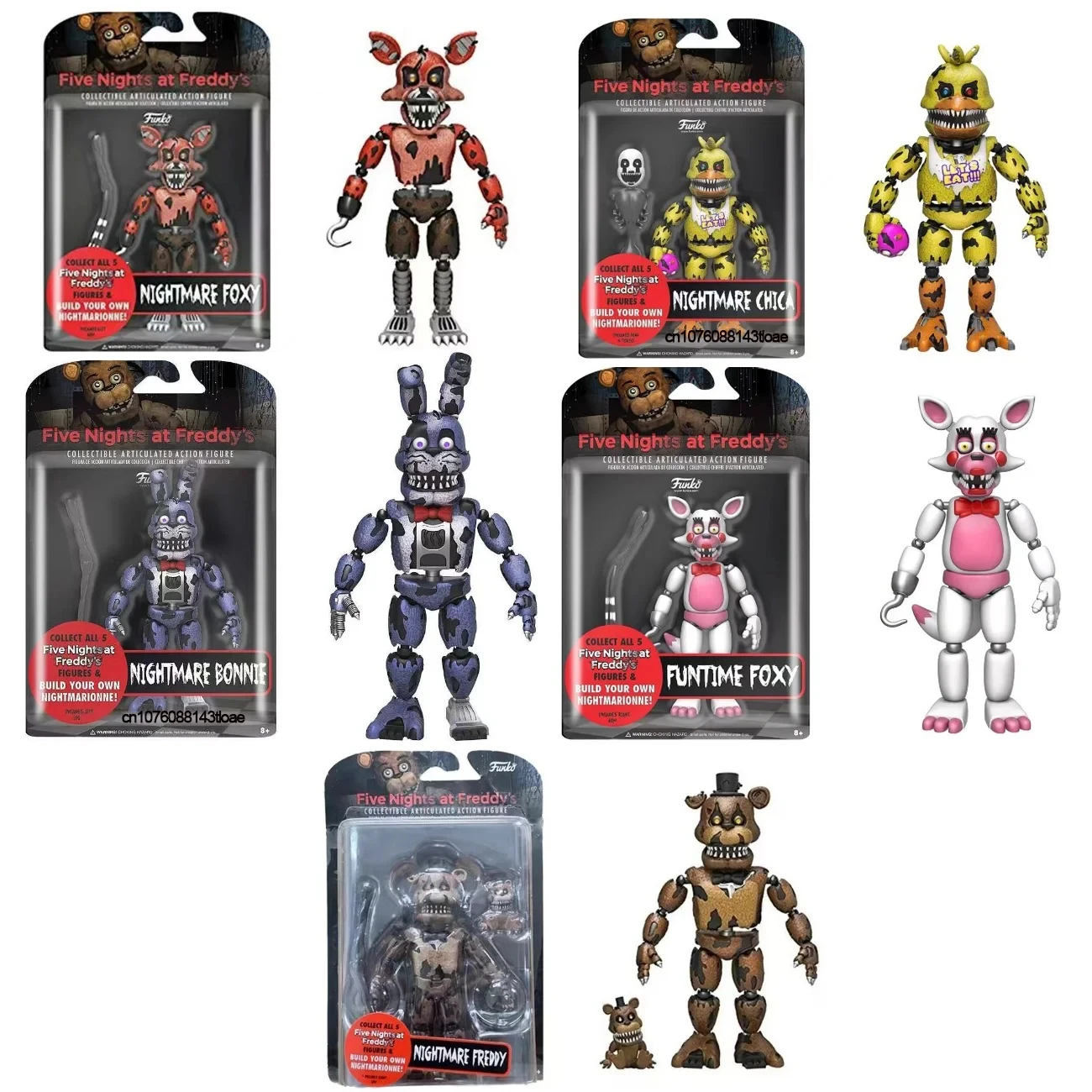 Funko POP 14cm FNAF figuras pesadilla Freddy Bonnie Foxy Chica figura de acción móvil Blacklight Freddy Frostbe colección Juguetes