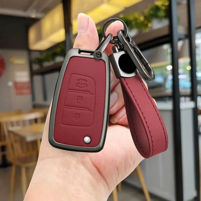 

Folding Car Key Case Cover Bag Shell Protector For Hyundai Tucson Kona Azera Solaris 2 Elantra I30 I35 I40 Auto Accessories