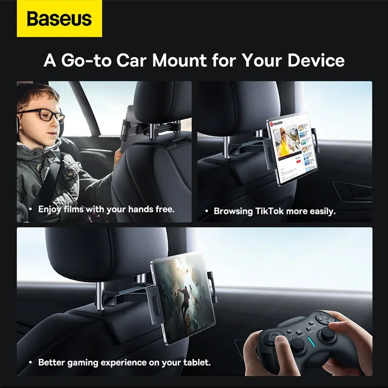 Baseus Car Back Seat Mount Holder For iPhone iPad Tablet PC 360 Rotating Foldable Car Headrest Mounting Bracket Car Phone Holder