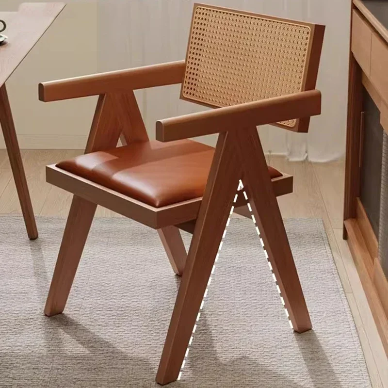 Sillas de Comedor de Diseño, Sillón de Ratán para Cocina, Sala de Estar, Hotel, Cafetería, Estilo Mid-Century, Muebles para el Hogar