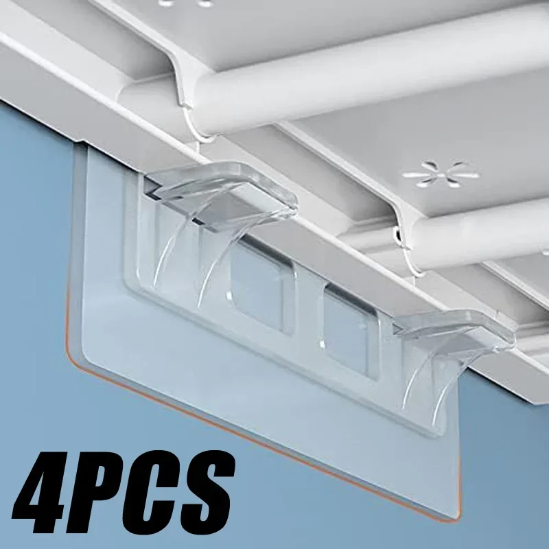 4pcs Wardrobe Divider Brackets Non-Marking Sticky Kitchen Cabinet Divider Brackets Anti-Side Slip Layer Support Brackets