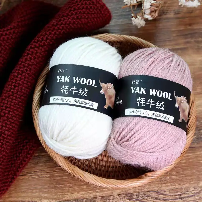 100g/roll Yak Cashmere Wool Cotton Yarn Knitting Cashmere Arm Cotton Blended Crochet Yarn Knitting Sweater Scarf Chunky Yarn