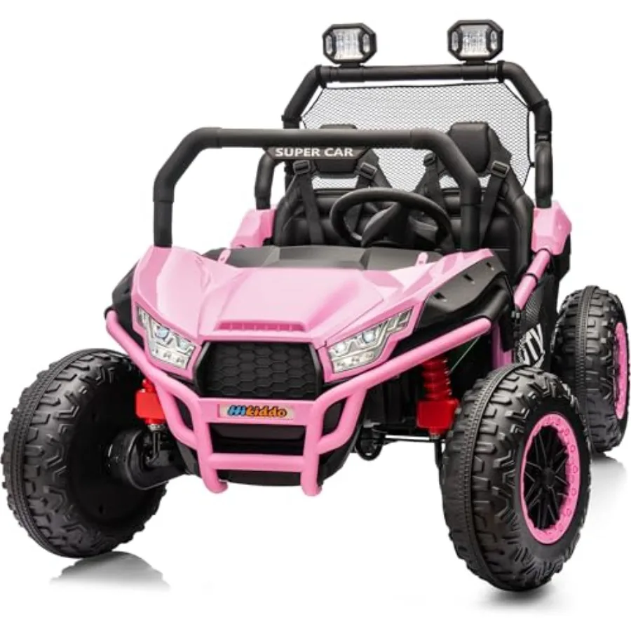 

24V UTV 4WD 2 Seater Ride-on Electric Car for Big with Remote Control 2WD/4WD Switchable 4x200W Motor - Pink