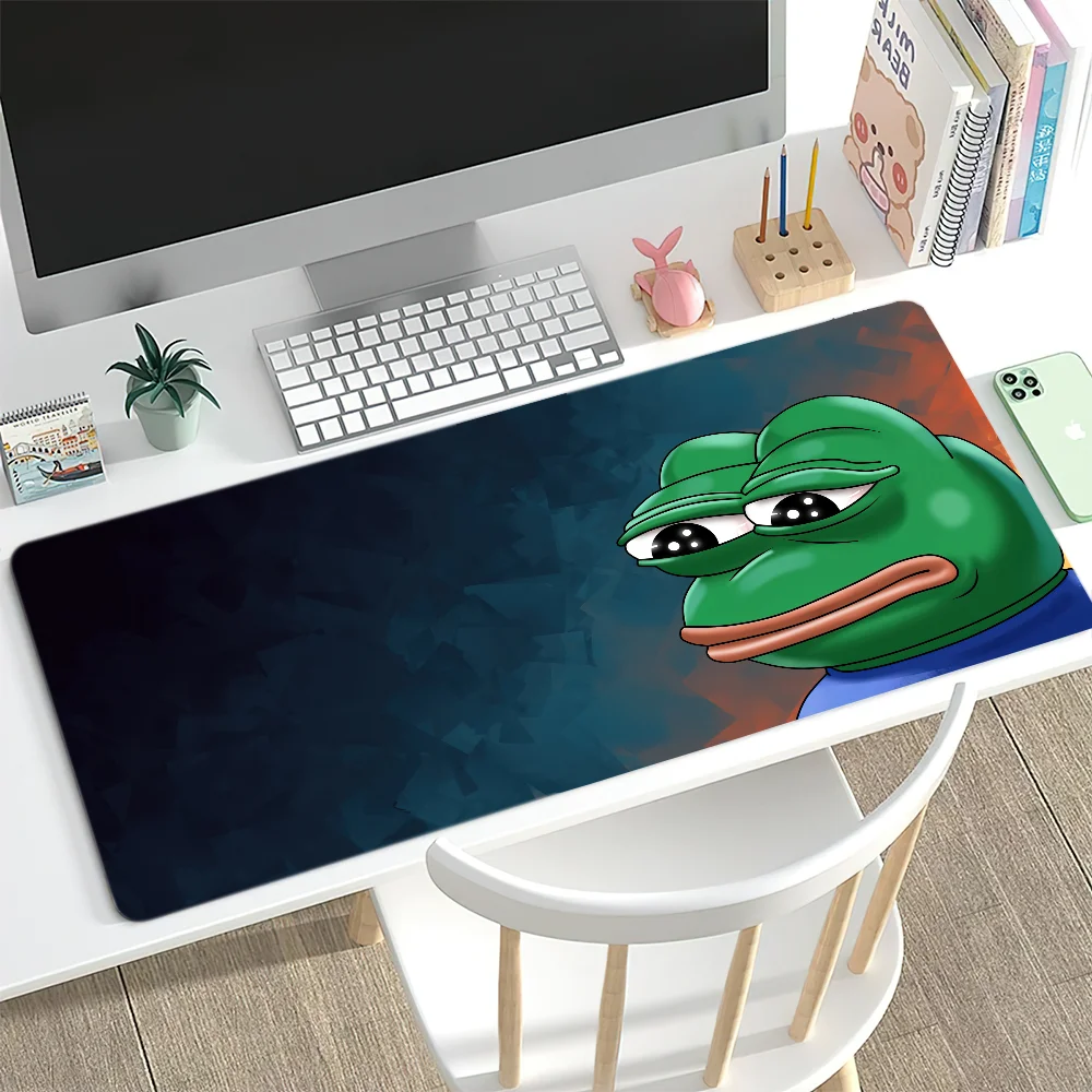 P-Pepe the Frog Mouse Pad حصيرة مكتبية كبيرة غير قابلة للانزلاق ومضادة للفرش لوحة مفاتيح مريحة للمكتب والمطاط والكمبيوتر المنزلي مخصص #6