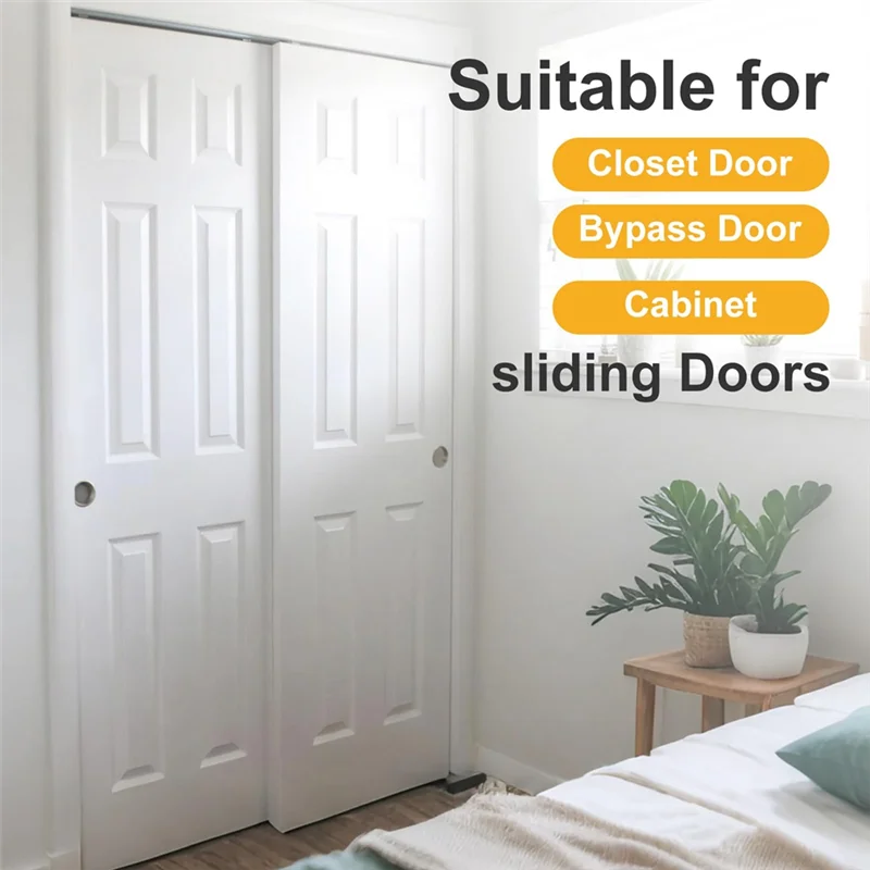 B84B-Sliding Closet Door Roller Kit-Top-Hung Door Replacement Hardware Including 1-Inch Convex Ball Bearing Wheels