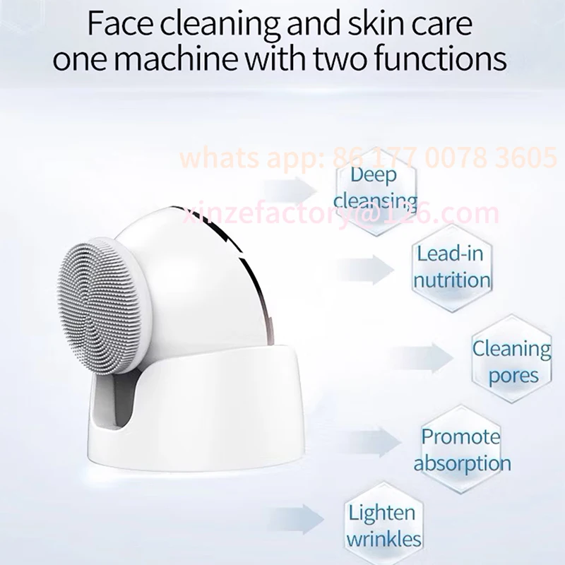 Customizable Face Pore Cleansing Mini Electric Machine With Lift Feature Handheld Skincare Brush 2in1 High Frequency Electric
