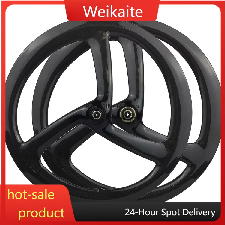 

20 Inch 451 Carbon Tri Spoke Wheelset Disc Brake Clincher 451 Carbon Wheelset 25mm Bmx 451 Wheelset for Folding Bike