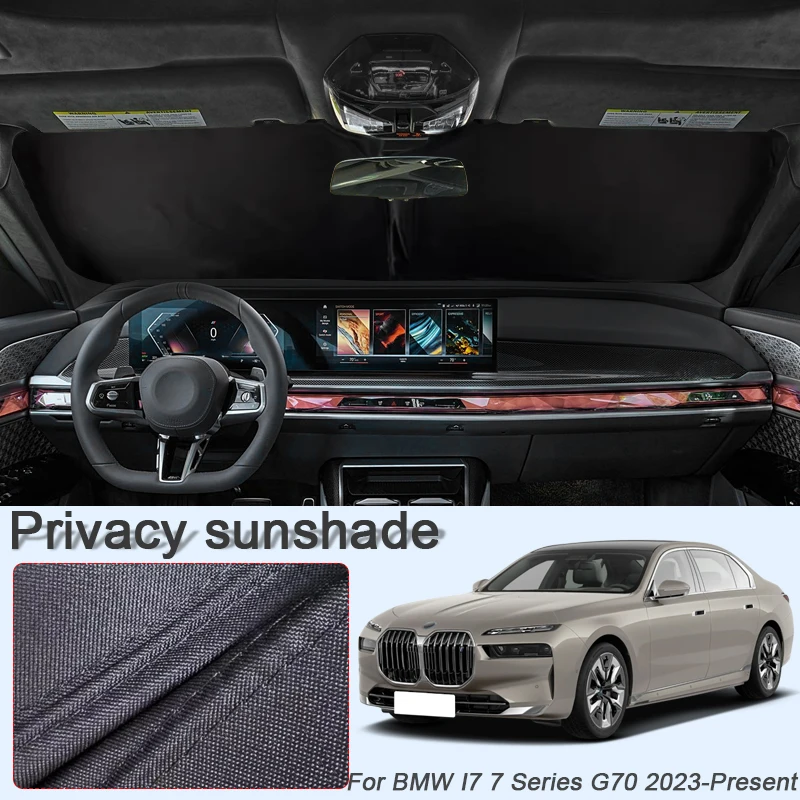 

Автомобильный черный солнцезащитный козырек для окон для BMW I7 7 серии G70 2023-2026, защита от УФ-лучей, теплоизоляция, защитная крышка, аксессуары для интерьера