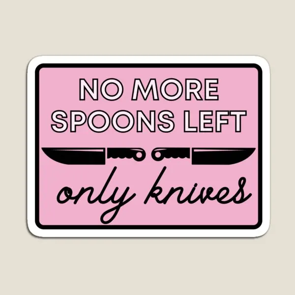 لا مزيد من الملاعق فقط السكاكين اليسرى Sp المغناطيس الأطفال ملصقات ديكور لعبة لمنظم الثلاجة للأطفال الثلاجة الملونة