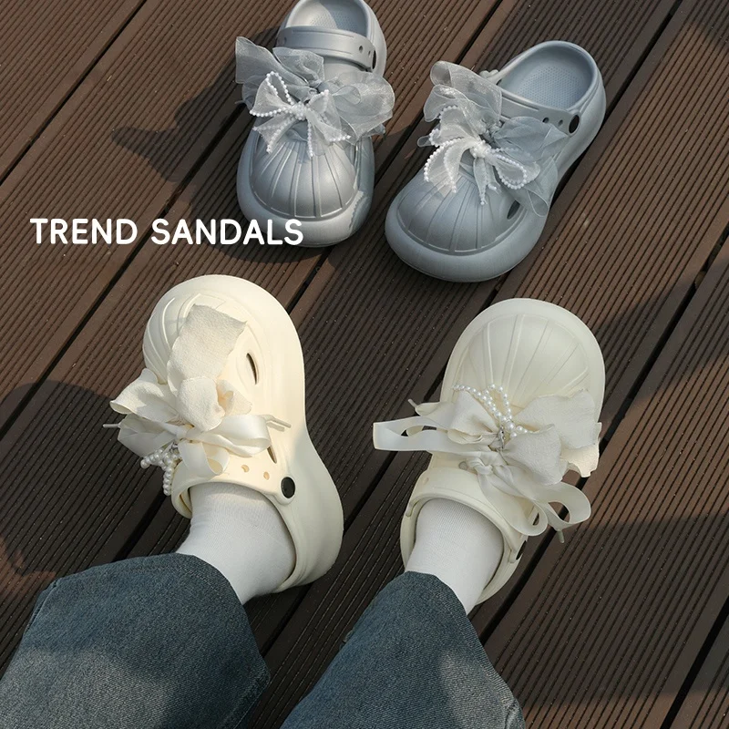 

Summer Girl Sle Eva Clog oes Women's Outdoor Wear Slip-Resistant Thi Bot Heightening Anti-Odor Head Cover Sandals