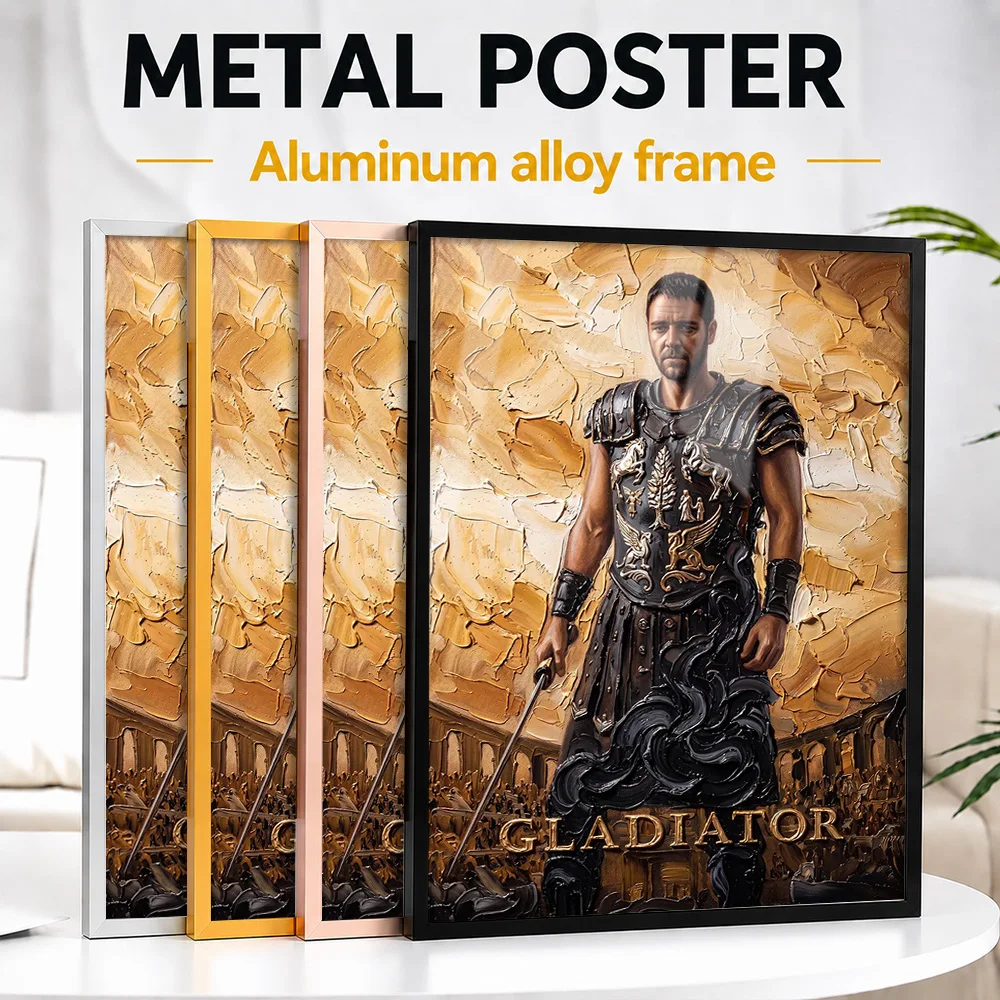 Gladiator Movie Framed Metal Poster Personalized Screen Tribute Wall Art Perfect Within Entertainment Lounge As Story Lovers