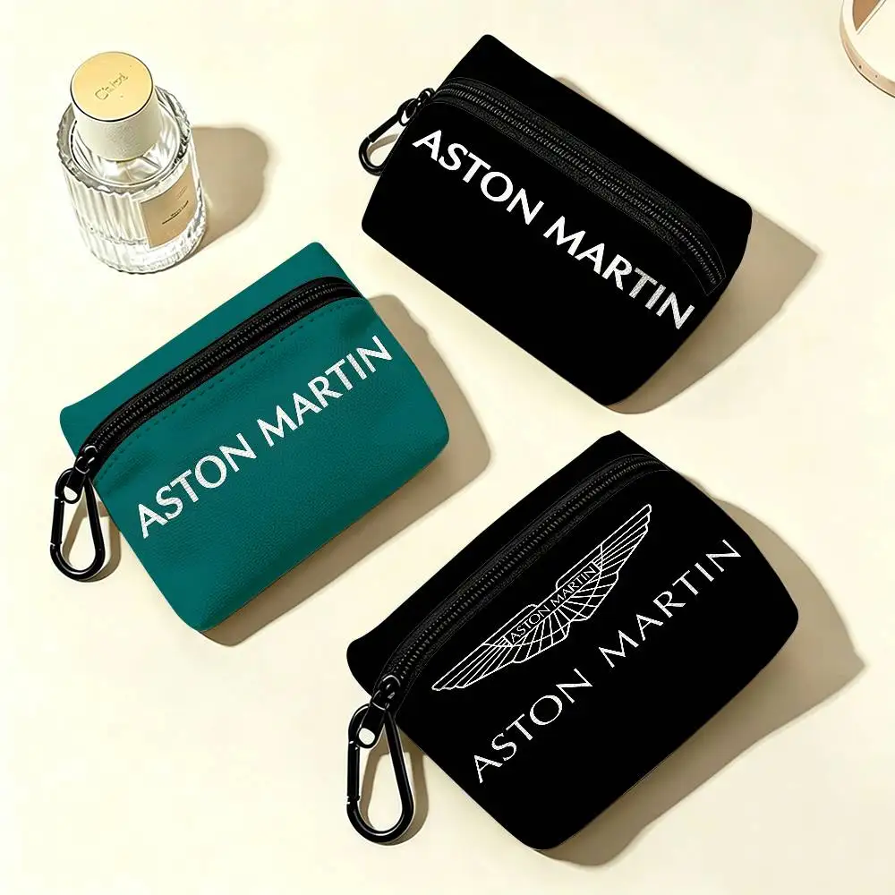 A-ASTONS M-MARTIN-S Mini Oxford Cloth Coin Purse With Carabiner Hook Portable Key Card Wallet Small Zipper Storage Pouch