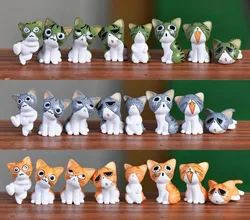 8PCS Cats Miniature Animal Garden Decor Fairy Home Houses Decoration Crafts DIY Accessories Cute Lovely Model Kids Toys