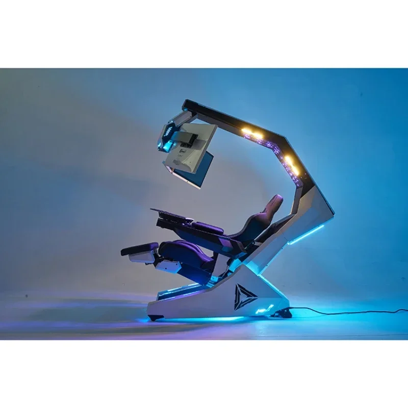 Selected Good Items Hot Sales Works Racing Adjustable Gaming Chair With Armrest High Back Massage SpeakerChair For 3 Screens