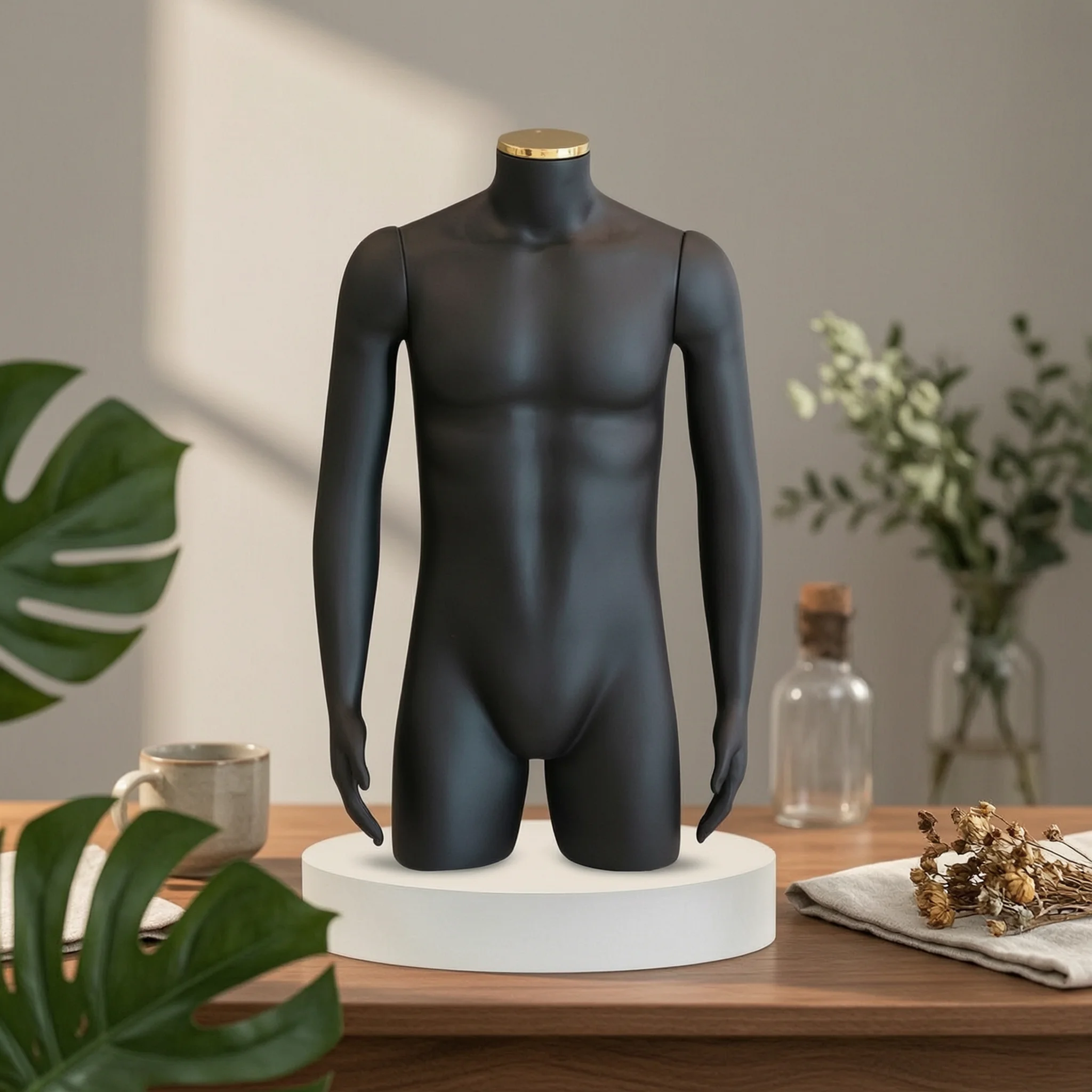Half-Body Display Mannequin Stable Male Mannequin Torso High-Quality Dress Form Portable for Retailers, Clothing Store