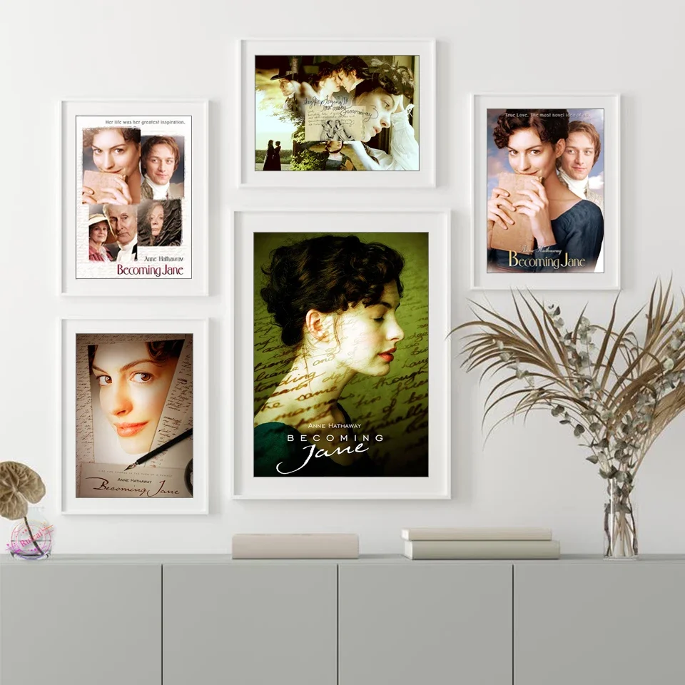 

Becoming Jane Movie Poster Anne Hathaway Wall Decor Canvas Art Silk Prints For Cafe Dormitory Girl's Room Painting Gift