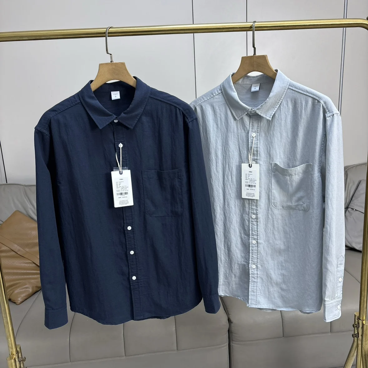 

Linen Blend Long Sve Casual irt for Men Breathable Skin-Friendly Spring Faion Urban Sle Pure Color Versatile Leisure...