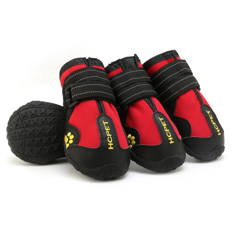 4-teiliges Set Hundeschuhe für Mittelgroße und Große Hunde Wasserdichte Regen- und Schneeschuhe Langlebige Atmungsaktive Outdoor-Trainings- und Wanderschuhe für Hunde