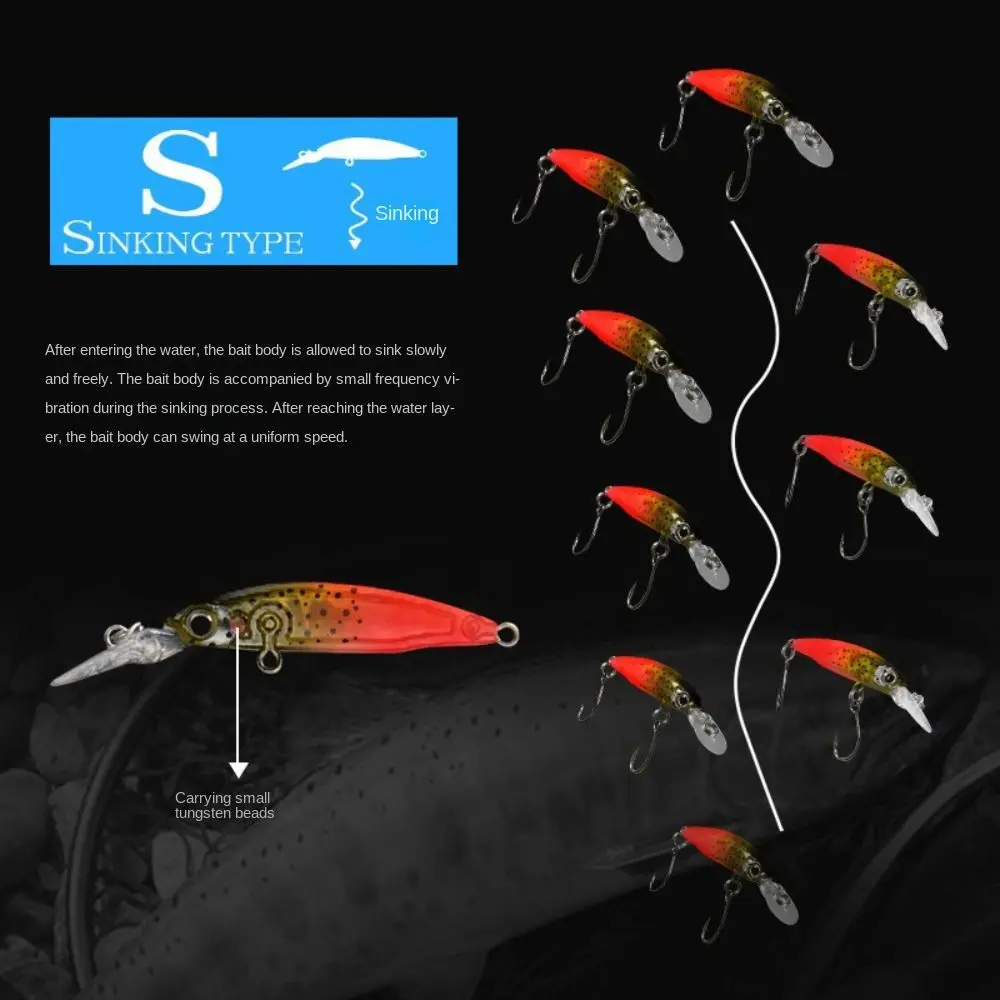 

2024 1.8g 40mm Slowly Sinking Fishing Lure Wobbler Bass VIB Minnow Lure Minnow 3D Eyes Artificial Bait Fishing Tackle