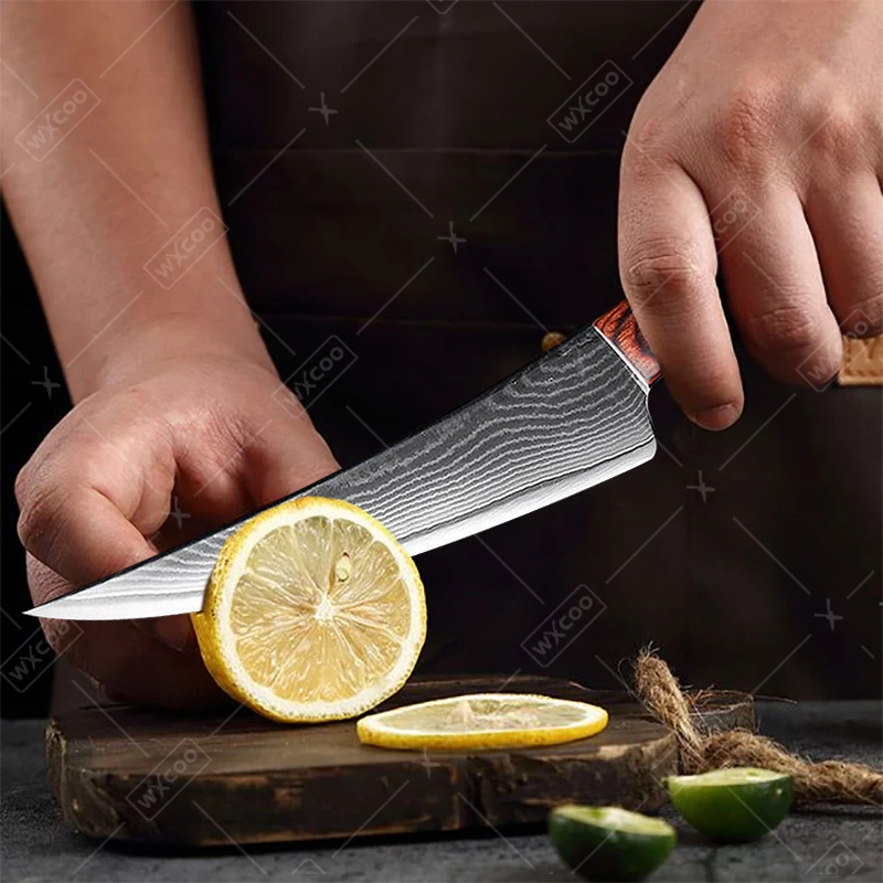 WXCOO Kitchen Knife Hand-Forged Japanese Boning Stainless Steel Meat Cleaver Slicing Fruit Santoku Utility Knives Cooking Tools