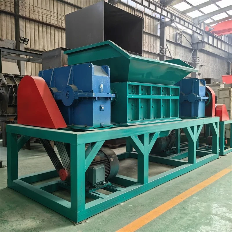 Double Shaft Industrial Automatic Shredder Machine Crusher for Wood Timber Plastic Rubber Tyre Waste Metal Scrap