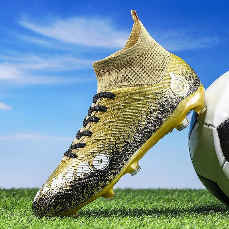 

2024 Breathable Long Nail Football Shoes for Boys, Adult Students, Broken Nail Football King High Top Training Shoes for Men