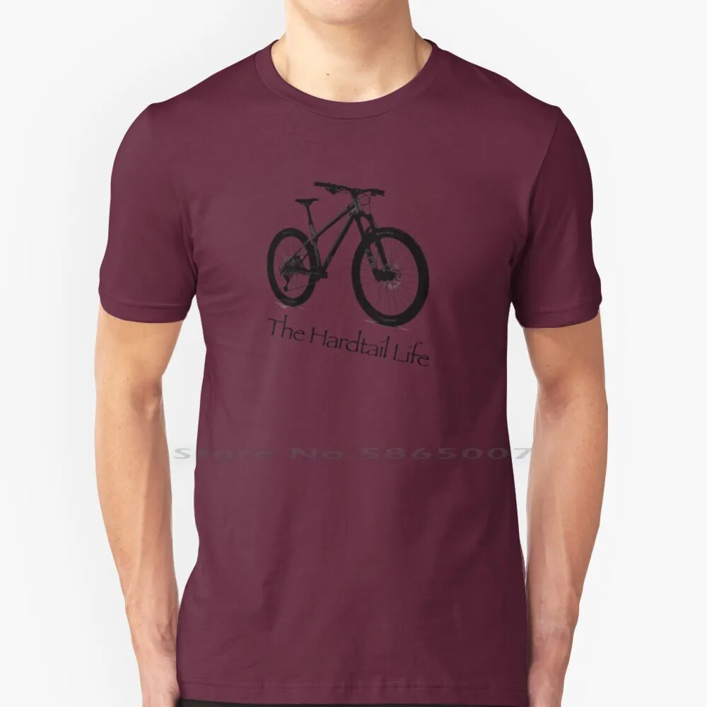 The Hardtail Life T Shirt Cotton 6XL Hardtail Mtb Mountain Bike Life Bicycle Silhouette Commencal Meta Ht Black And White