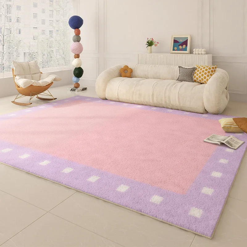 Dopamine Color Carpets for Living Room Large Area Bedroom Decor Plush Carpet Thick Washable Lounge Mat Fluffy Soft Cloakroom Rug
