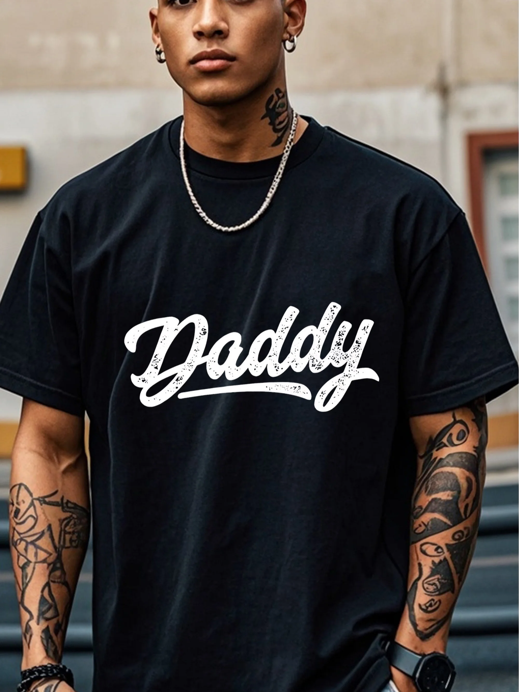 

Мужские футболки, удобные спортивные летние футболки из 100% хлопка с принтом «Папа», футболка с короткими рукавами, рождественское аниме