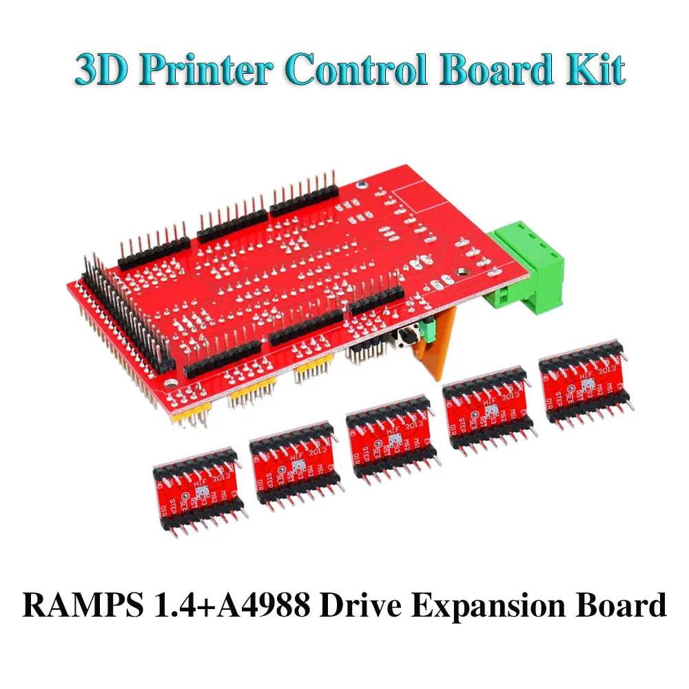 3D Printer Control Board Kit RAMPS 1.4+A4988 Drive Expansion With Heat Sink