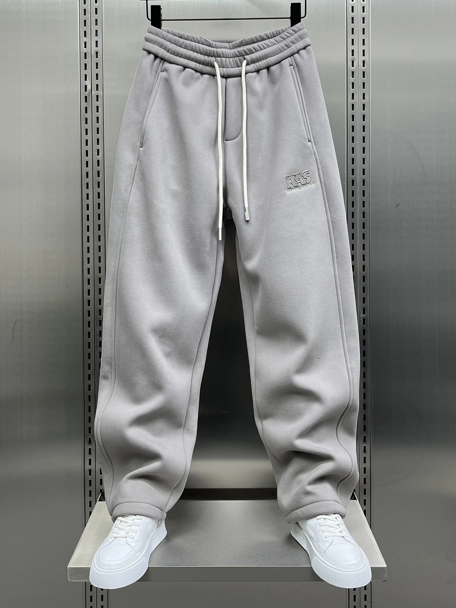 

Мужские осенне-зимние повседневные брюки с начесом, прямые, свободные, широкие, спортивные, однотонные, универсальные, удобные