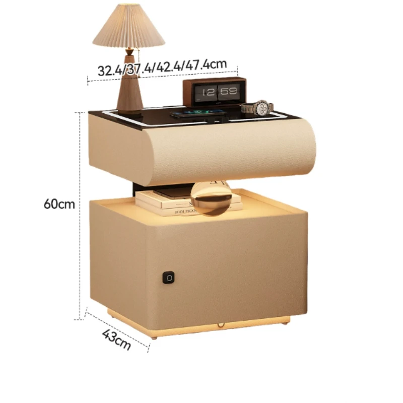 Storage Secret Bedside Tables Petite Safes Glossy Modern Night Stand White Wood Muebles Para Dormitorio Furniture Bedroom