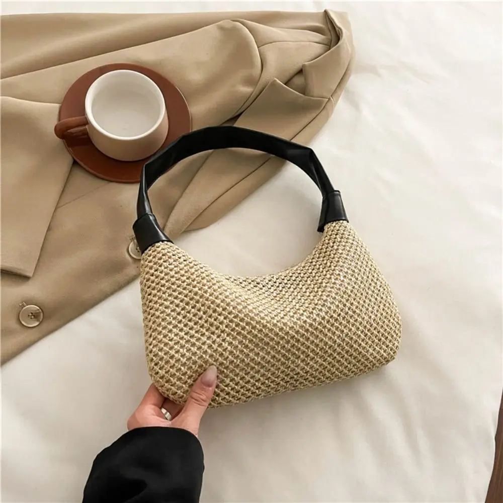أنيقة الصيف نسج القش حقيبة جديدة بوهو القش حقيبة كتف الترفيه عارضة حقيبة يد الشاطئ للفتيات