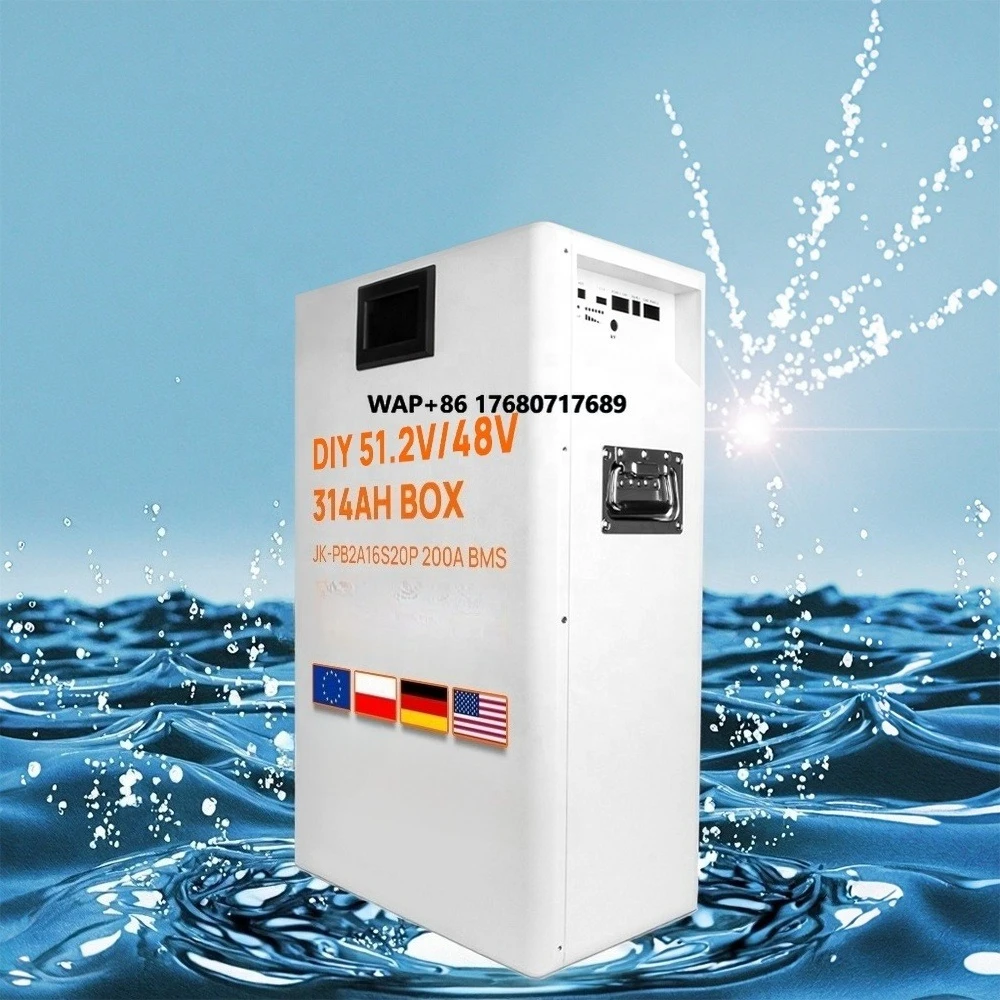 EU Stock DIY Lifepo4 Battery Box 16S 48V 280AH 300AH 320Ah Lifepo4 Battery Metal case Storage Jk Bms 4.3inch Screen Diy Box