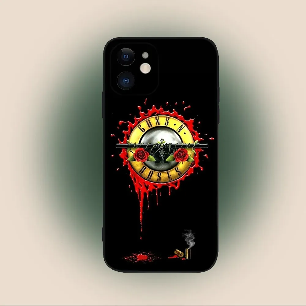 Guns N Roses Band Phone Case For iPhone 15,14,13,12,11,Plus,Pro Max,XS,X,XR,SE,Mini,8,7 Soft Silicone Black Cover