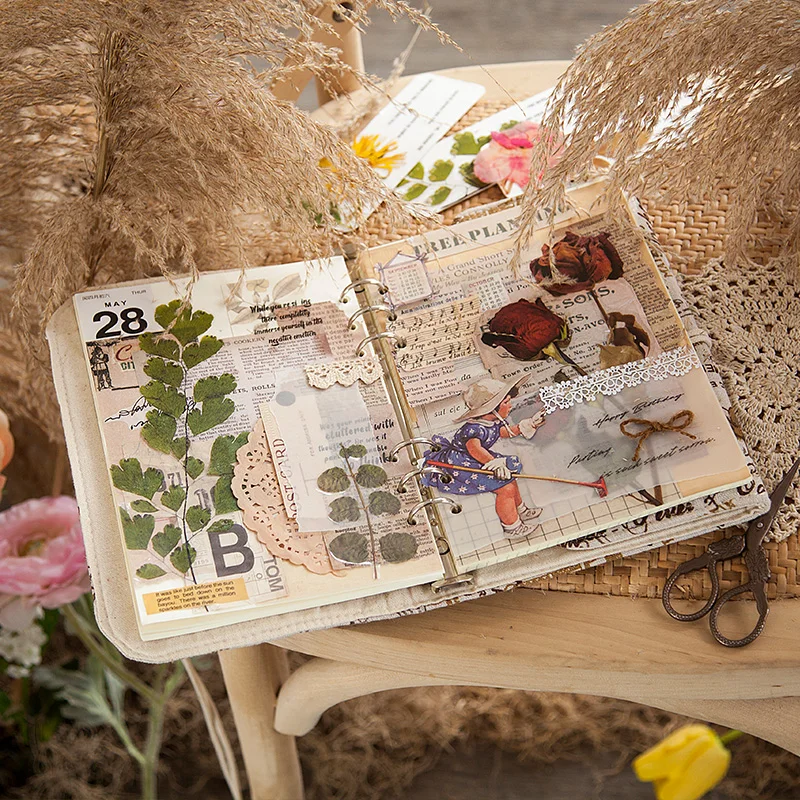 1 paczka roślina naklejki kwiatowe prezent artykuły papiernicze podręcznik dla zwierząt Deco Scrapbooking akcesoria kolażowe estetyczne wodoodporne artykuły papiernicze