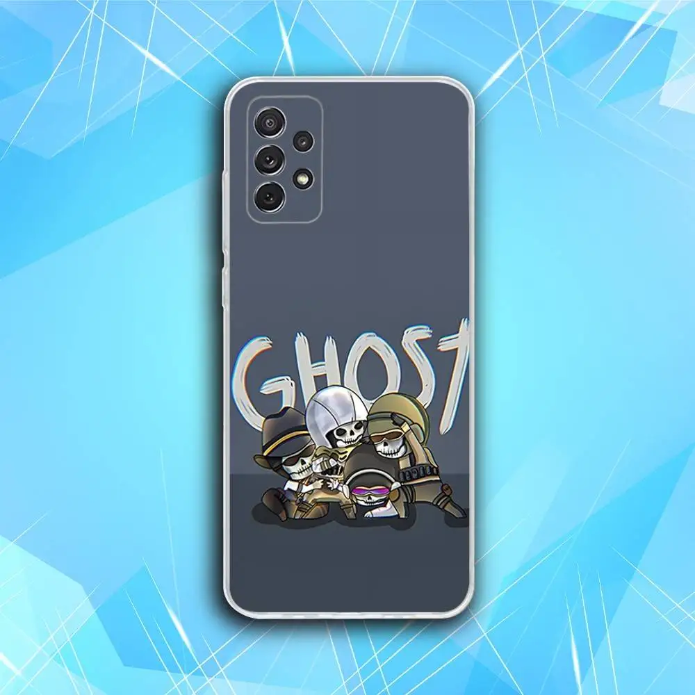 COD Call Of Duty Ghosts حافظة هاتف لهاتف سامسونج S30,23,21,22,20، FE lite، S10،9،8،7 PIus Note20 Ultra Soft Transparent