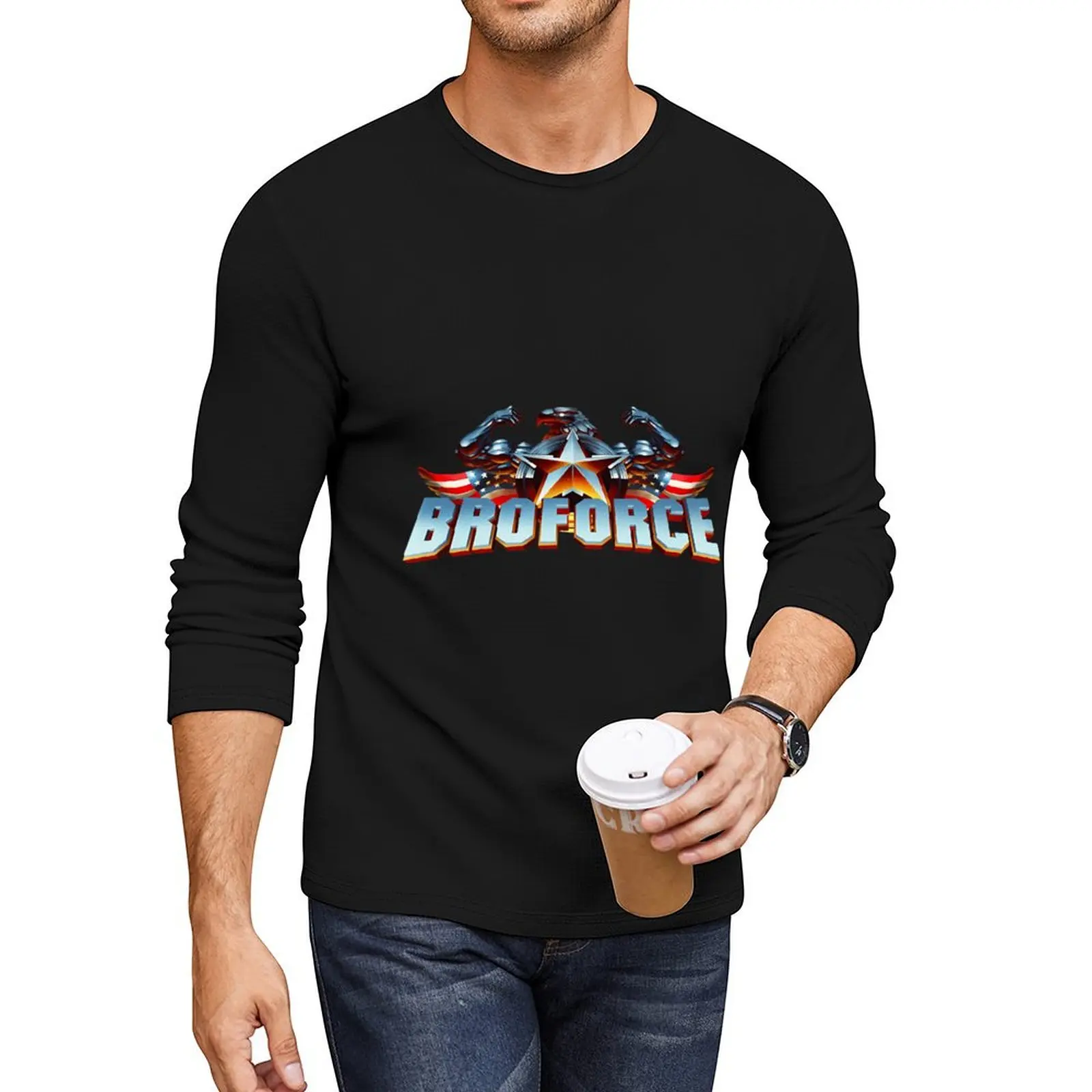 Broforce Long T-Shirt funny t shirts heavyweight t plus size graphic oversized for men