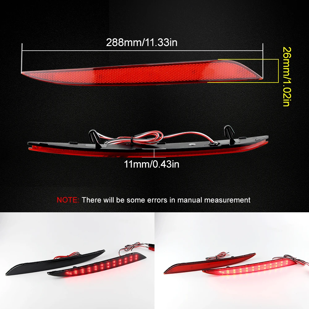 

2×LED Rear Brake Light Bumper Reflector Taillight Red Reversing Steering Lamps Fog Lamp for Tesla Model S 2012-up Car Assembly