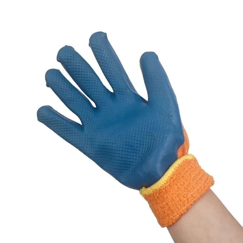 1 Pair Professional Safety Supplies Embossed Latex Working Protective Glove Men Flexible Nylon Or Polyester Safety Work Gloves