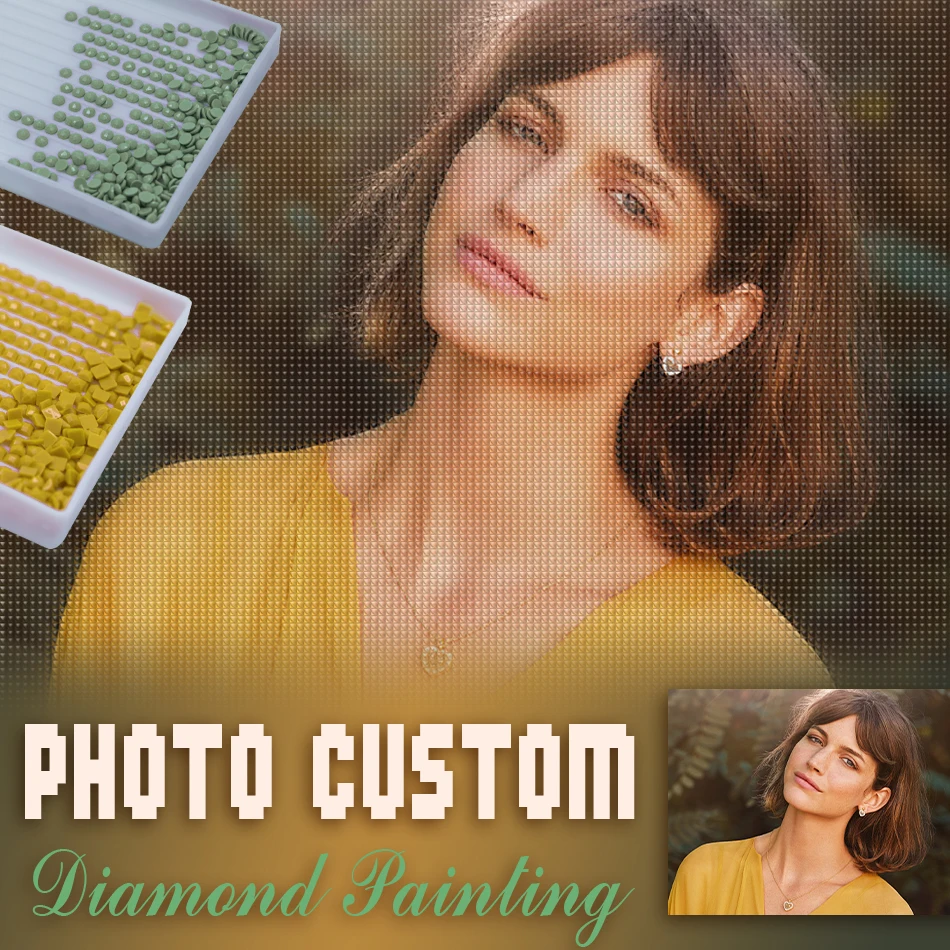 

RUOPOTY Photo Custom Diamond Personalized Picture Customize Kits For Adult Full Diamond Art Painting Diy Decor Gift