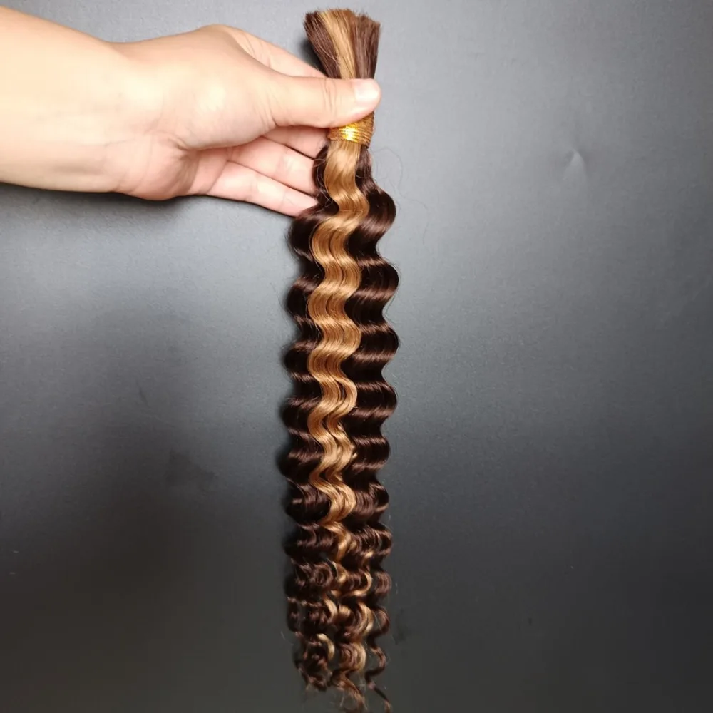 100 г/шт. P427 Выделенные объемные волосы для плетения глубоких волн человеческие волосы оптом без утка медовые светлые волосы для наращивания 1/2/3 шт. косы для волос