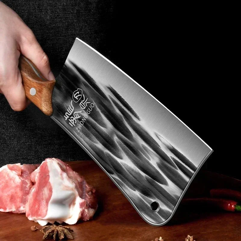 Stainless steel kitchen knife thickened forging bone knife household sharp carving knife cutting bone knife kitchen utensils