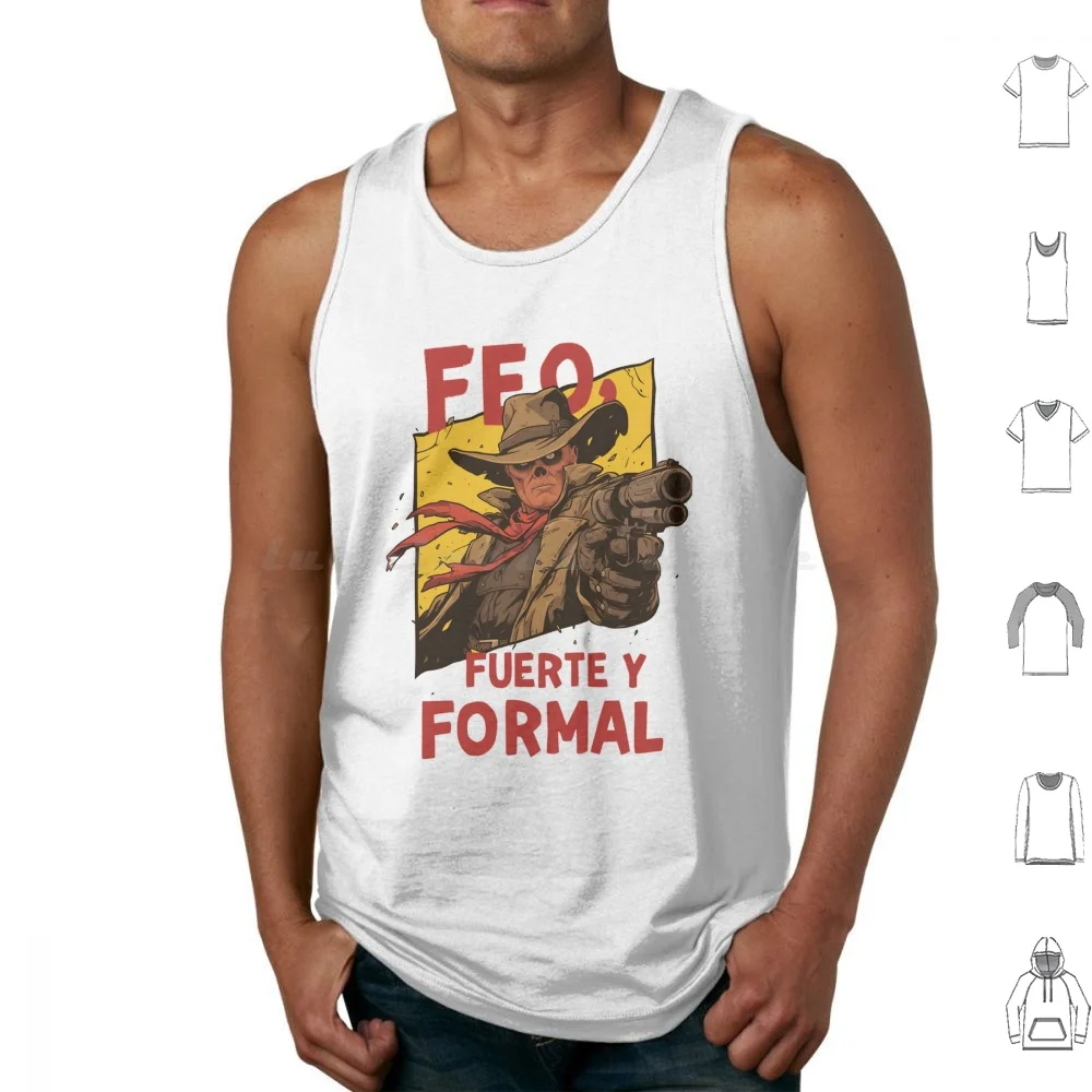 Feo , Fuerte Y Formal-Cowboy Ghoul-Post Apocalyptic Tank Tops Print Cotton Ghoul Lucy Brotherhood Of Steel Tec Boy Ghoul