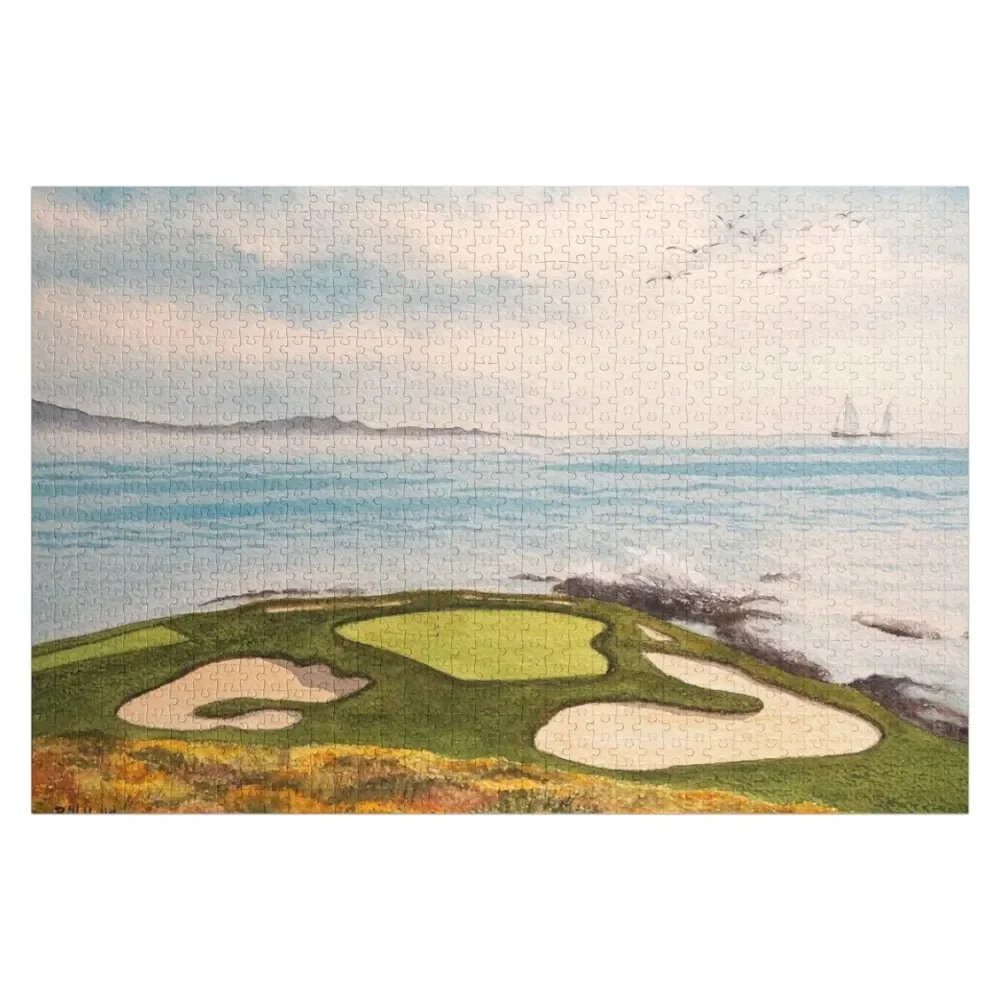 

Pebble Beach Golf Course Signature Hole 7 Jigsaw Puzzle Wooden Name Jigsaw Pieces Adults Toddler Toys Picture Puzzle