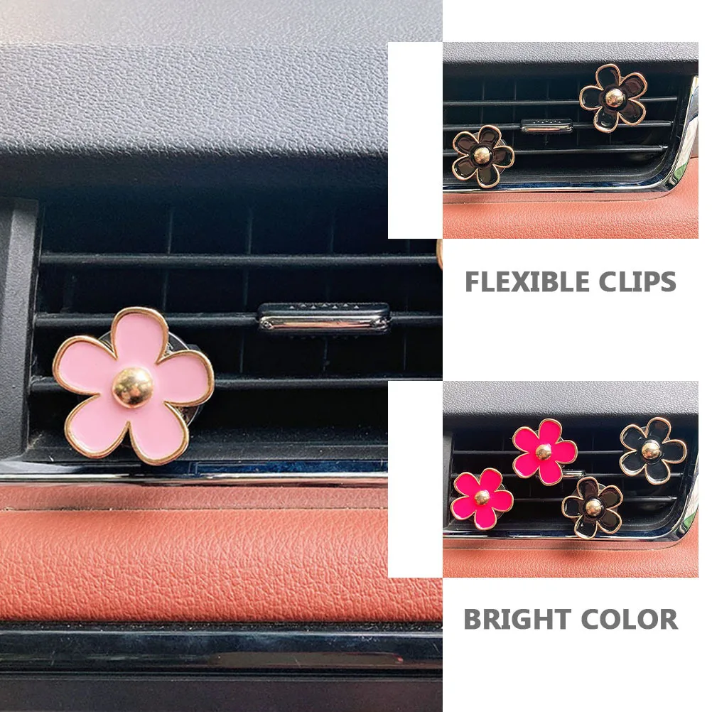 

6Pcs Flower Air Vent Clips Alloy Durable Car Air Freshener Clip Car Decoration Internal Charm for Decorative Flower Clip