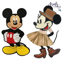 Disney cartoon Minnie Mickey mouse clothes stickers With glue stickers clothing embroidered stickers clothes patch decorative