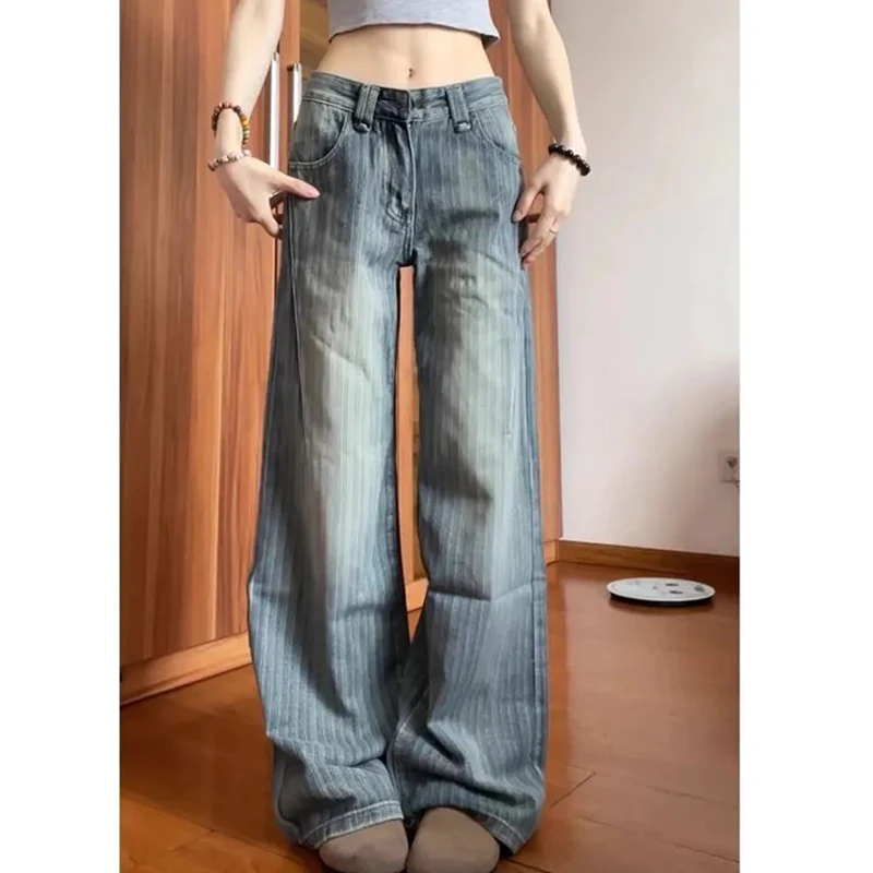 

2025 Female Ins Retro High Waist Jeans Pants Girls Comfortable Denim Pants Women Casual Straight Leg Jeans Trousers